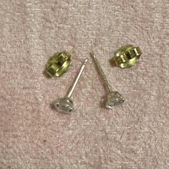 Ross-Simons Round CZ Stud Earrings in 14kt Yellow Gold - Picture 6 of 7